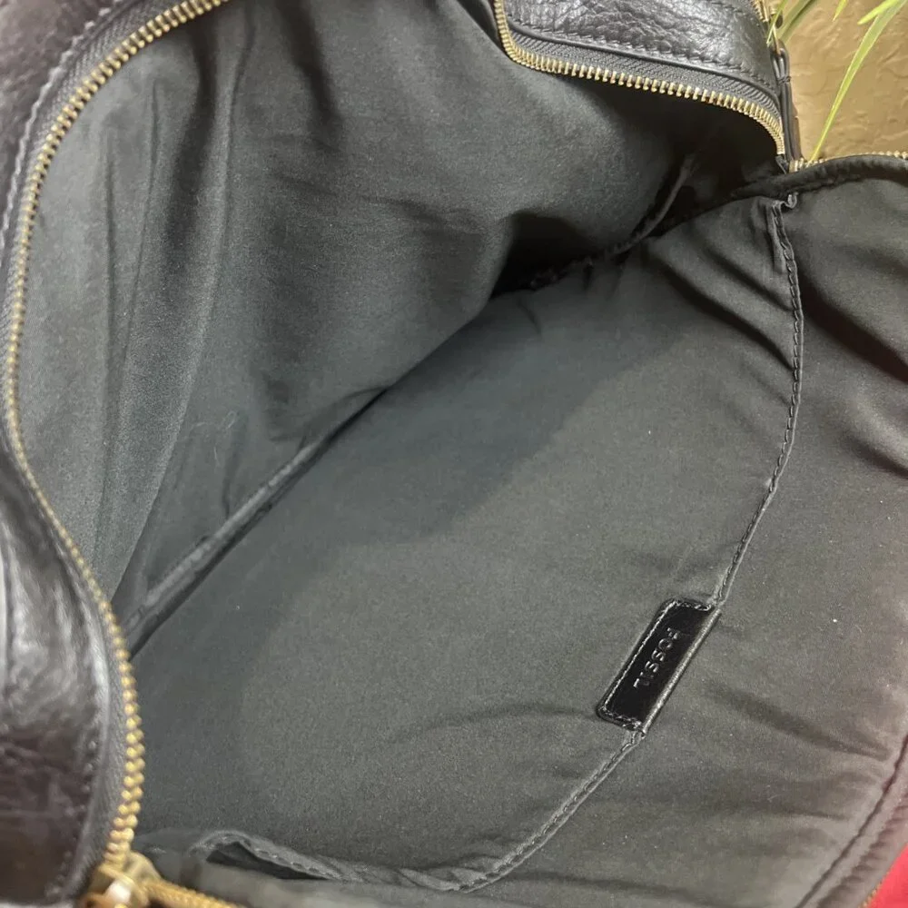 Fossil Haskell Double Zip Unisex Laptop Classic Black Work Bag Business Travel